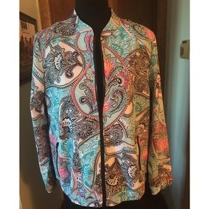 Chicos Zenergy Paisley Jacket Size 1 with UPF 50+ Ultraviolet  Protection NWT